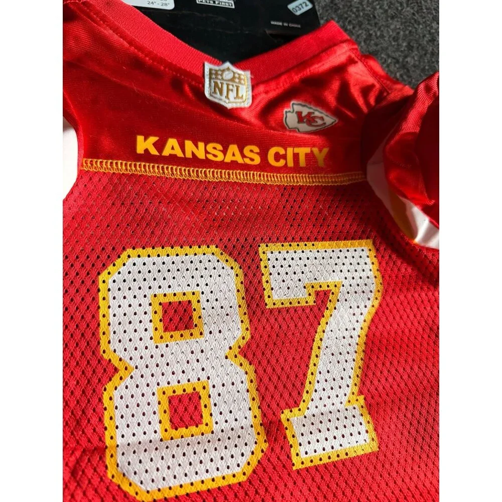 Kansas City Chiefs Travis Kelce #87 Large Dog Jersey NFL Official Pet Wear